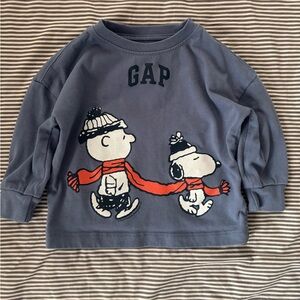 GAP Kids Navy and Red Graphic Long Sleeve Tee